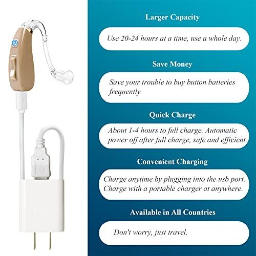 Banglijian Banglijian Hearing Aid Rechargeable Ziv-201 Digital Noise Reduction and Feedback Cancellation Small Size (Two Units)