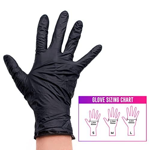 Colortrak Colortrak Luminous Collection Disposable Nitrile Gloves (100 Pack), Black, Large, Single-Use, Allergy-Safe, Latex-Free, Powder-Free, Odor-Free, Textured Finger Tips