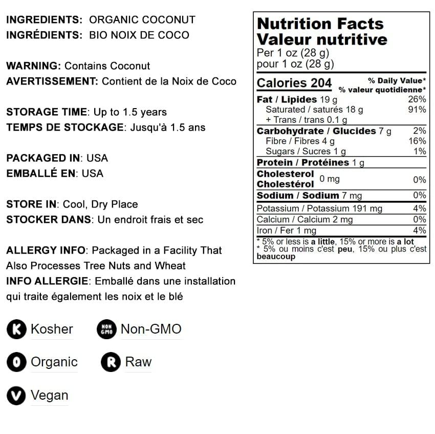 Food to Live Food to Live Organic Coconut Chips, 1.5 Pounds - Non-GMO, Kosher, Raw, Desiccated, Unsweetened, Unsulfured, Dried Flakes, Vegan, Keto, Bulk, Great for Baking