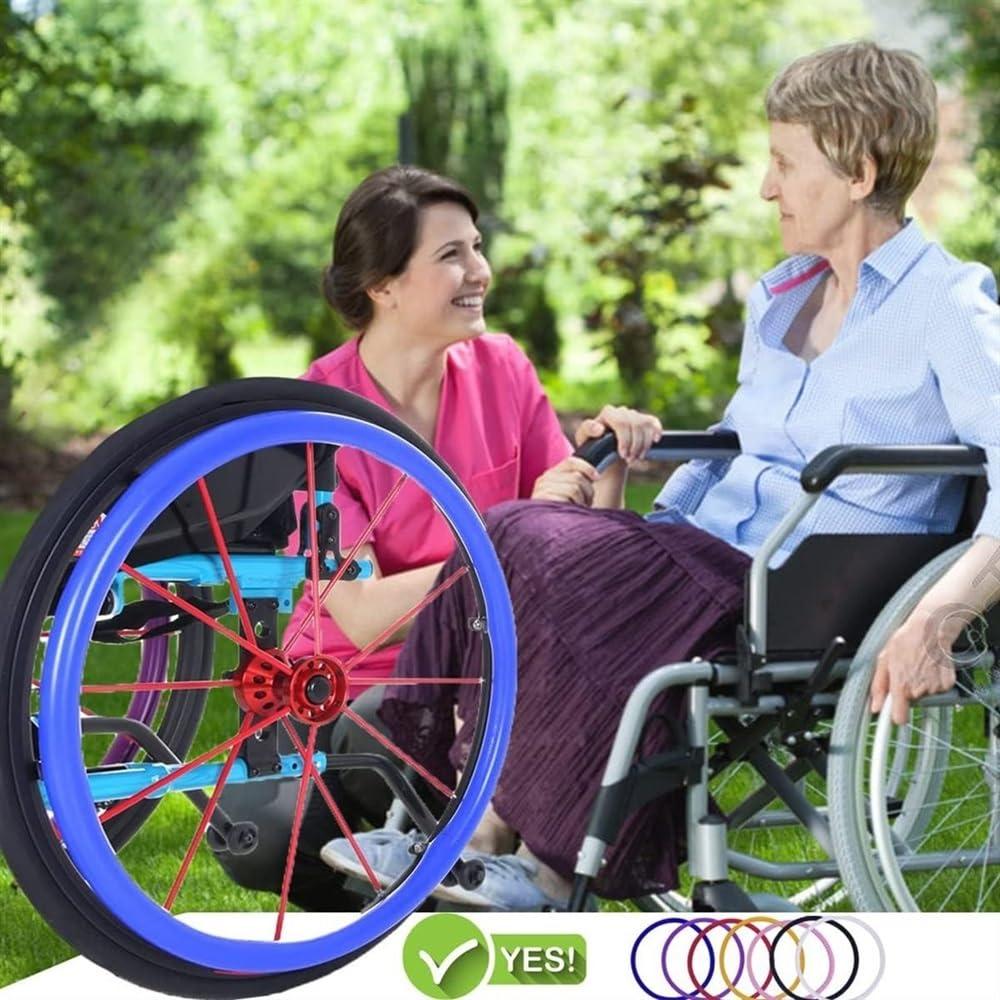 XARONF Wheelchair Push Rim Covers(1pair + 24-Inch), Non-Slip Wear-Resistant Hand Push Cover, Protective Cover, Improve Grip and Traction, Easy to Install (Color : Green)