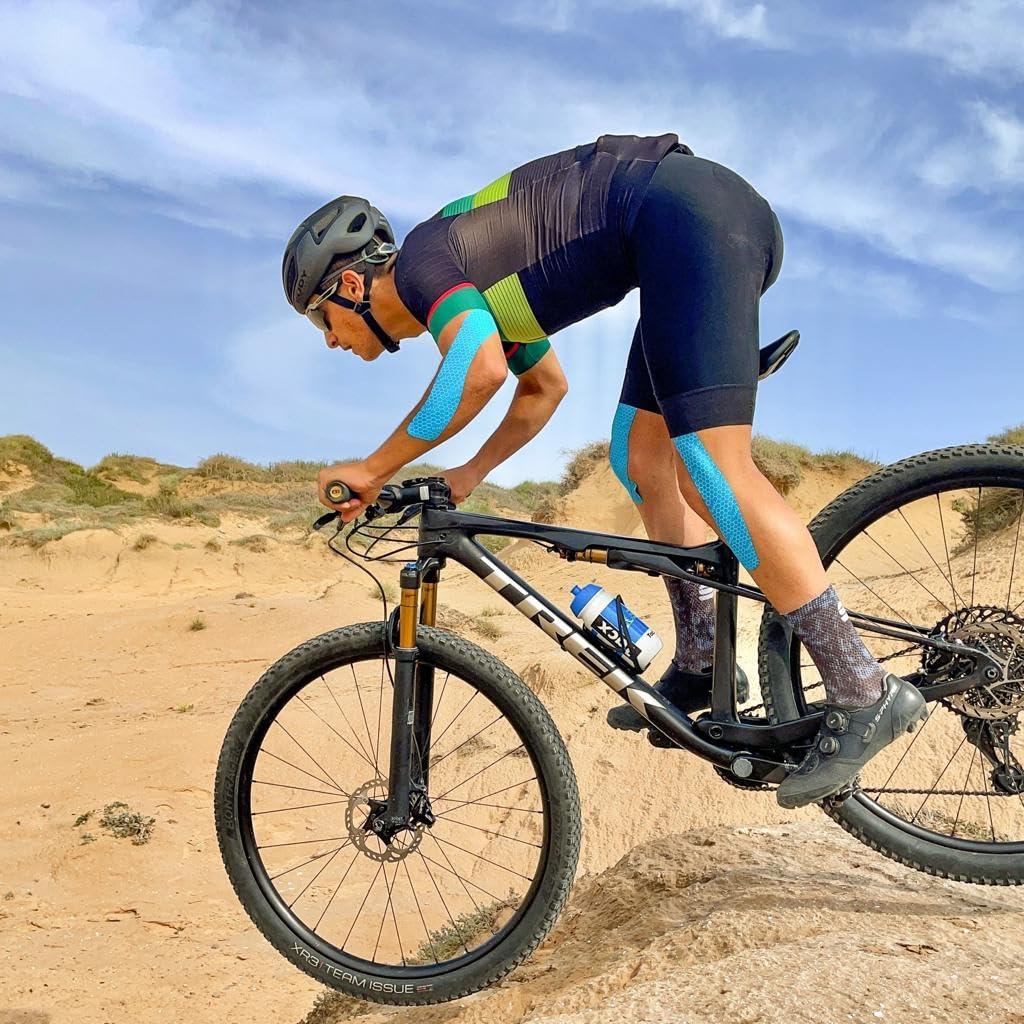 FlexU FlexU Kinesiology Tape - 60 2\" x 10\" Pre-Cut Strips for Lower Back, Knees, & Shoulders; Pain Relief & Support for Muscles & Joints, Shoulders, Knees & Back, Rheumatism, Gout, Osteoporosis (Beige)