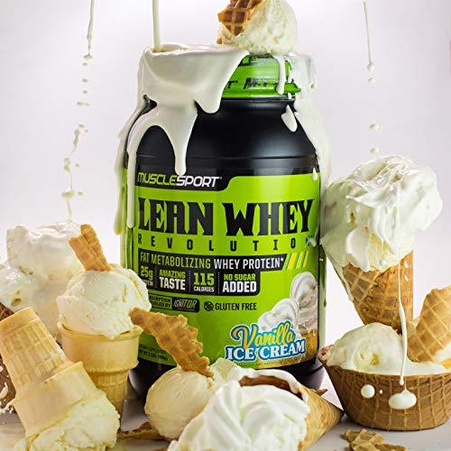 Musclesport Musclesport Lean Whey Revolution™ Protein Powder - Whey Protein Isolate - Low Calorie, Low Carb, Low Fat, Incredible Flavors - 25g Protein per Scoop - 5lb Vanilla Ice Cream