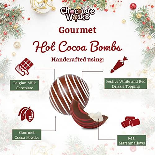 Chocolate Works Hot Chocolate Bombs by Chocolate Works | Premium Hot Cocoa Bombs with Marshmallows | Made with Real Milk Chocolate, Dark Chocolate and White Chocolate | Pack of 3 Cocoa Bombs