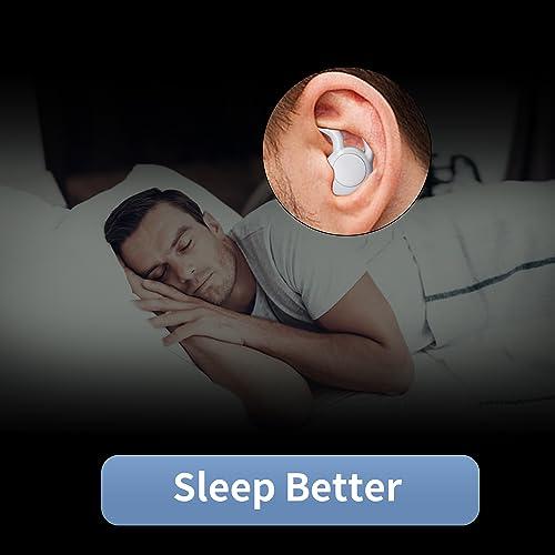 LIHOBI 10 Pairs Noise Reduction Ear Plugs, NRR 40dB Ultra Comfortable Silicone Reusable Ear Plugs for Sleeping, Snoring Swimming, Studying, Concerts, Noise Cancelling and Hearing Protection Grey