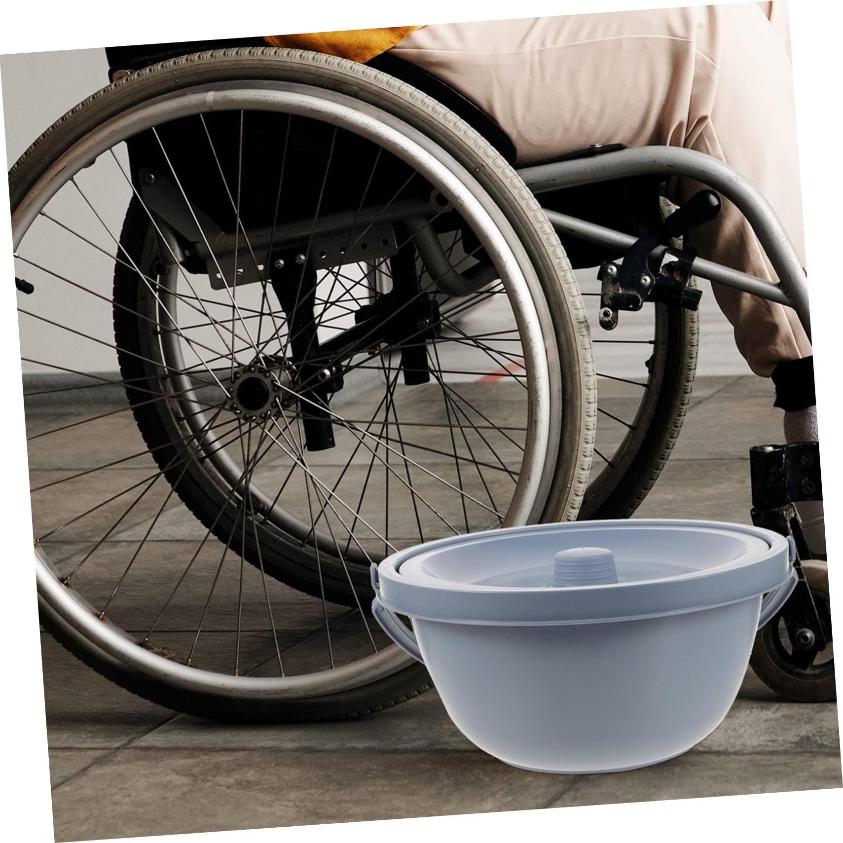 LALAFINA LALAFINA Commode Seats Chamber Pot with Lid Wheelchair Commode Portable Toilet Bedside Urinal Female Urinal Bottle Potty Pee Bucket Wheelchair Potty for Pregnant Elderly Disabled