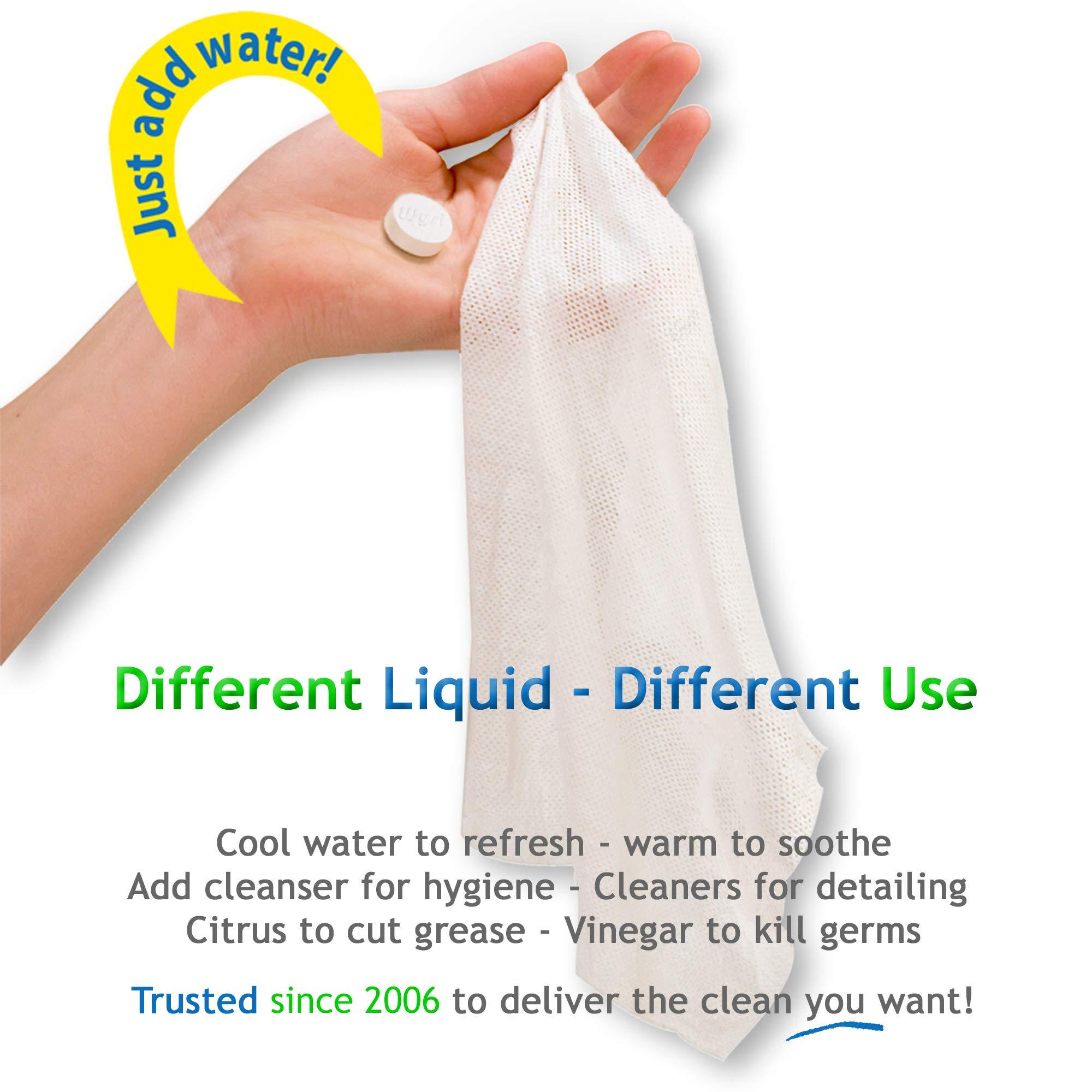 WYSI WYSI Multi-Purpose Wipes - Just Add Water - 100 Compressed Tablets & 1 To Go Tube - Multipurpose All Natural Reusable Wipes - Biodegradable Towelettes - Hypoallergenic - Compostable - Scent-Free