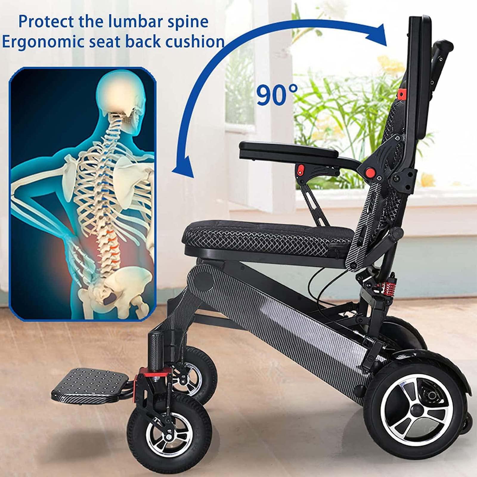 CUIOT Folding Transport Wheelchair, Portable All Terrain Wheelchair with Handbrake & Flip-Back Armrest,Silla De Ruedas - Magnesium Alloy Lightweight Travel Wheelchairs Trolleys for Adults and Elderly