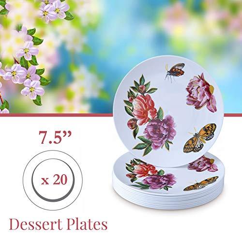 Silver Spoons Silver Spoons Plastic Party Dessert Plates | 20 PC – 7.5, Deep Pink (2082)
