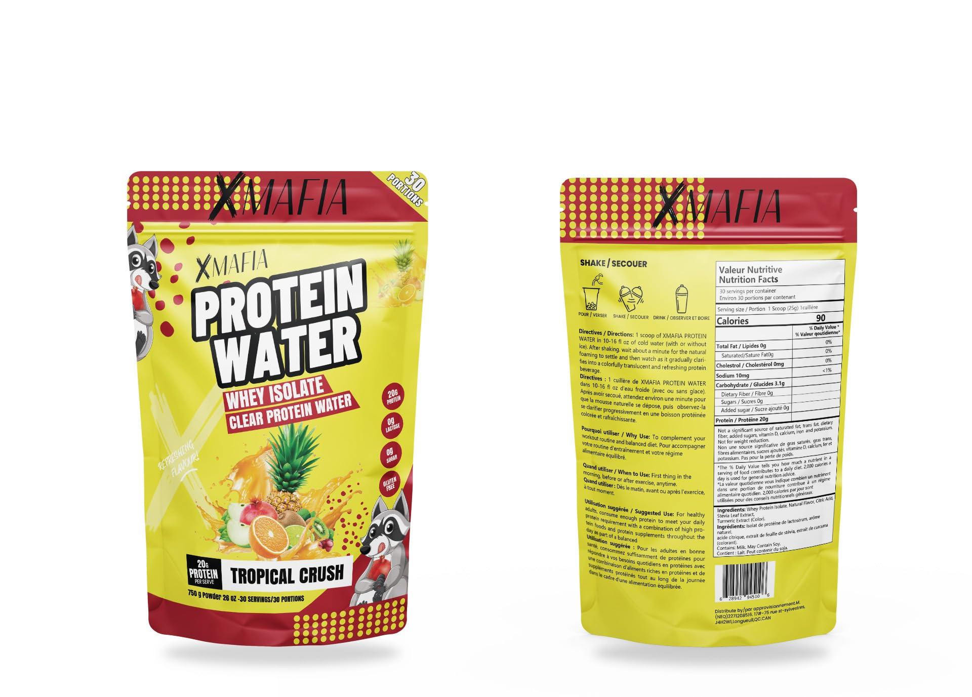 XMafia XMafia  Protein Water, Clear Protein Powder  30 Servings, 20g Protein, 27 oz - Hydrator Whey Isolate - 0g Lactose, 0g Sugar, Keto-Friendly - Tropical Crush - Iso Juice Protein, Post-Workout