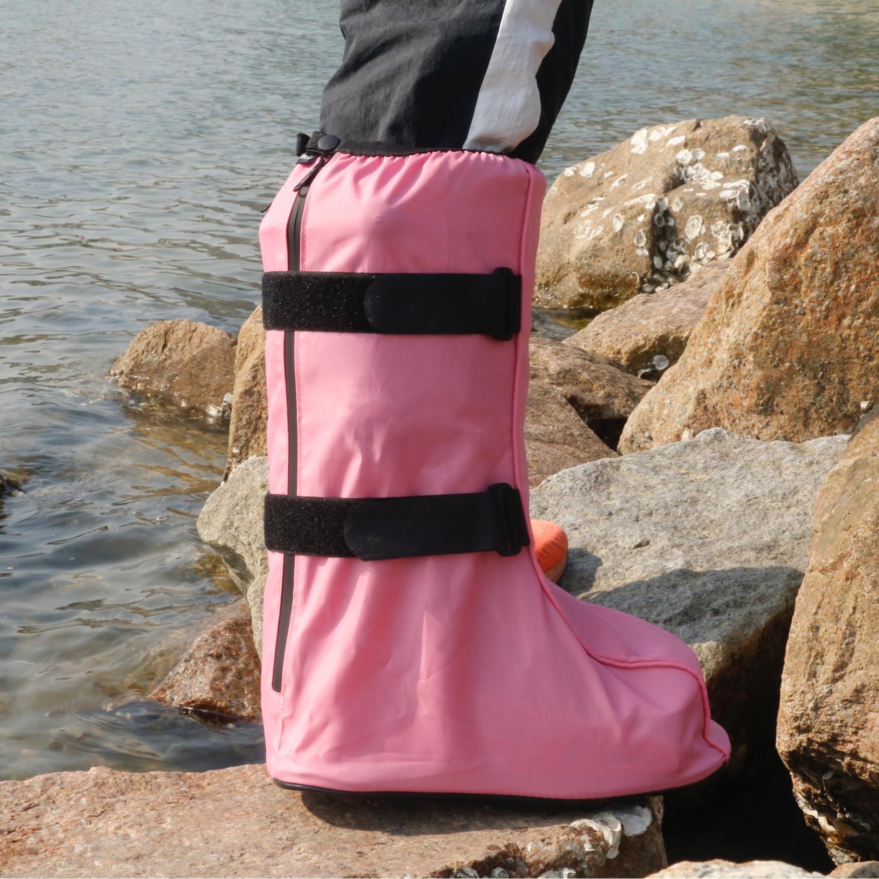 ARUNNERS ARUNNERS Walking Boot Cover for Medical Brace Orthopedic Fracture Cast with Integrative Slip-Resistant Rubber Sole (Pink, Tall, Large)