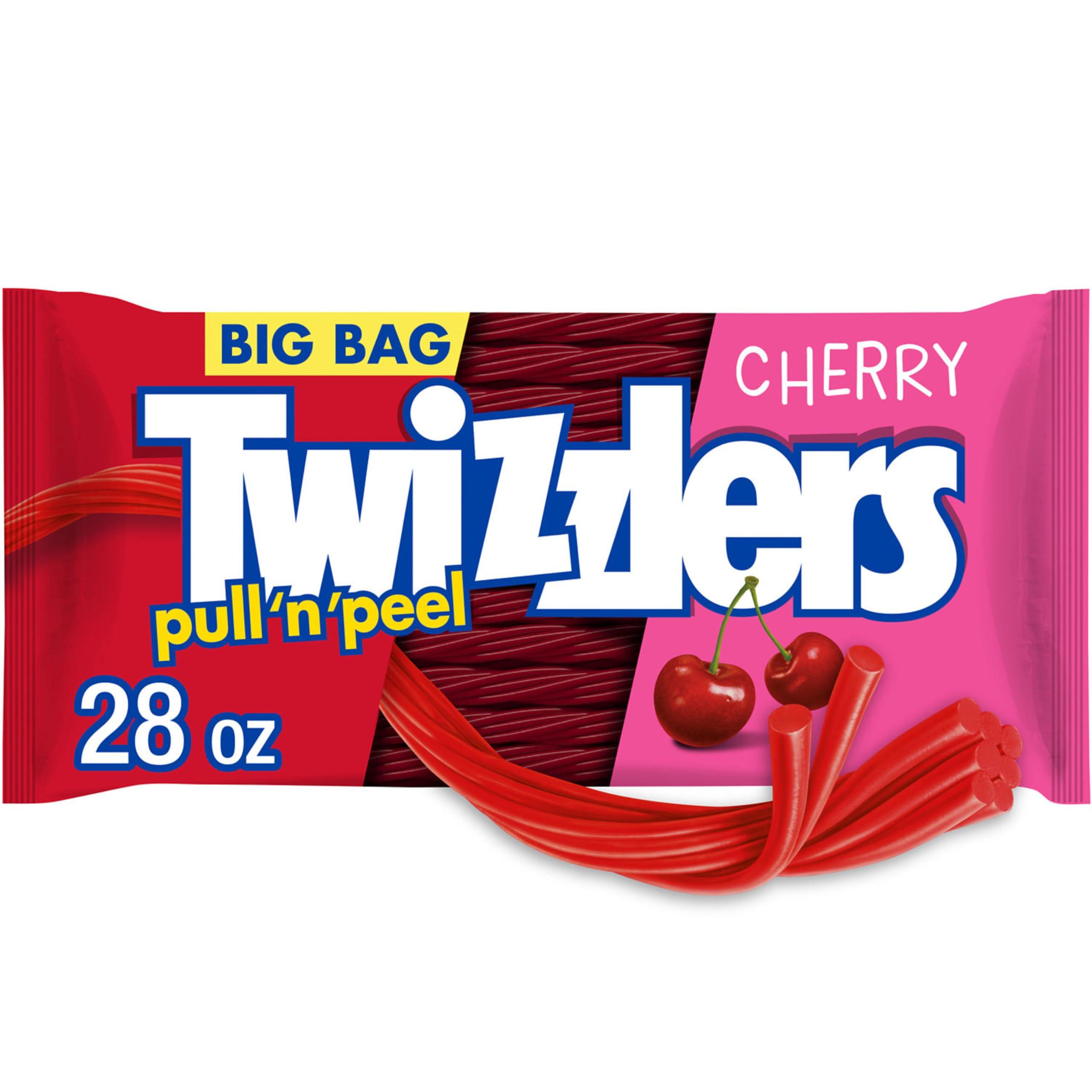Twizzlers TWIZZLERS PULL 'N' PEEL Cherry Flavored Licorice Style, Low Fat Candy Big Bag, 28 oz