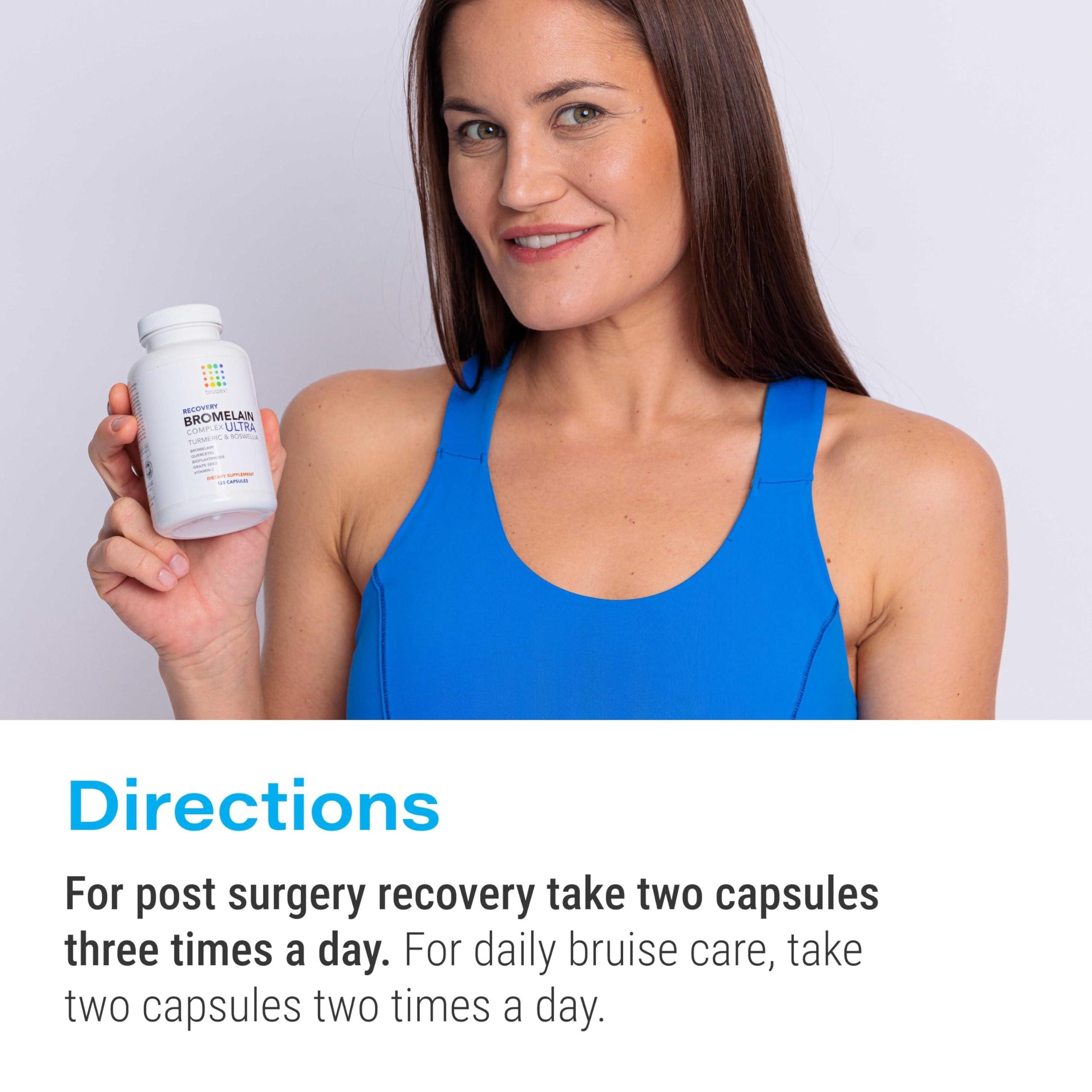 Bruizex BRUIZEX Ultra Bromelain and Quercetin Bruising Relief Supplement, 120 Capsules | Bruised Skin, Trauma Recovery and Swelling Surgery Supplements | Contains Bromelain, Quercetin, Turmeric and Boswellia