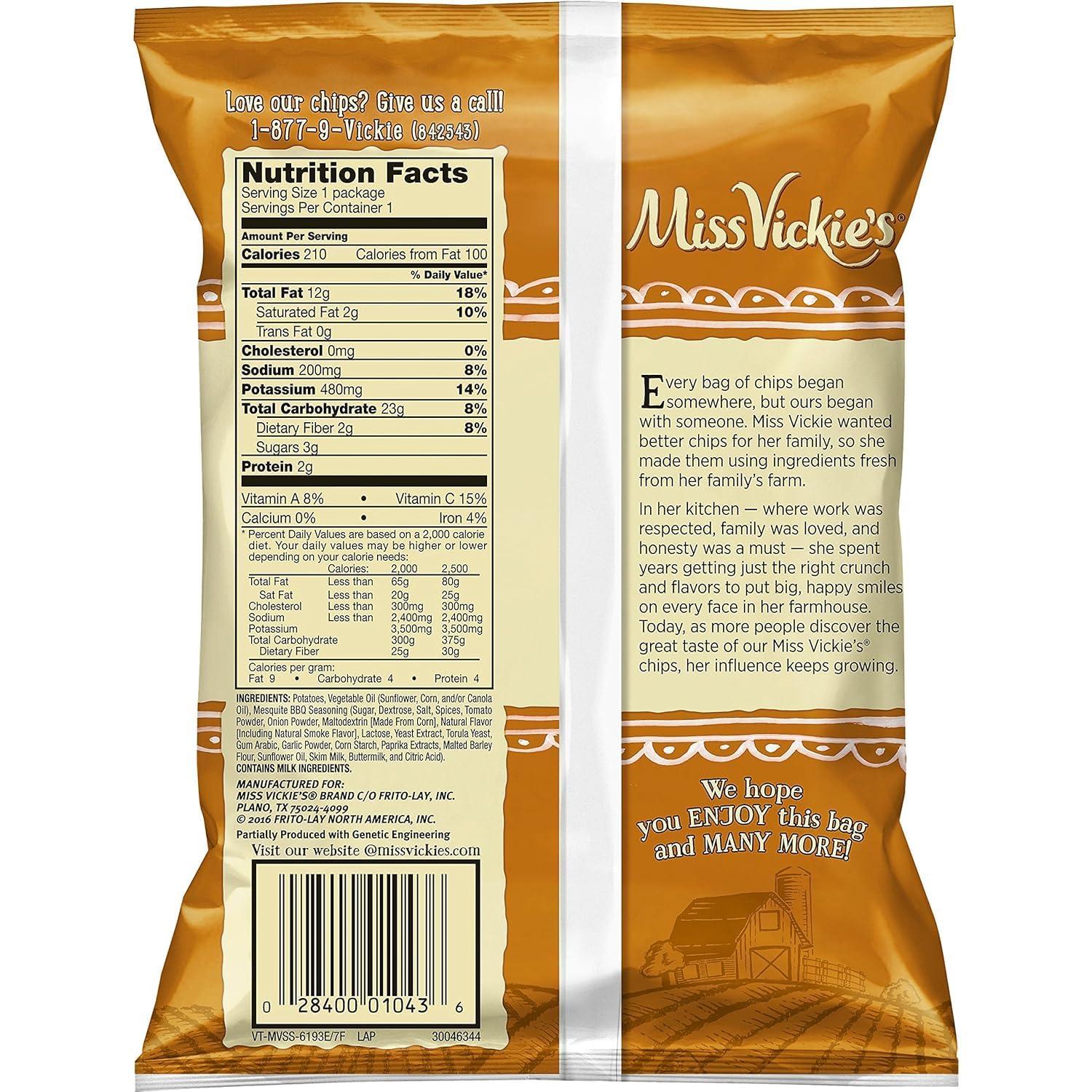 SUPERDEALS Kettle Cooked Potato Chips by Miss Vickie\'s Value Pack Bundled by SUPERDEALS | 1.375 Oz Bag | Smokehouse BBQ | Pack of 30 with mystery gift