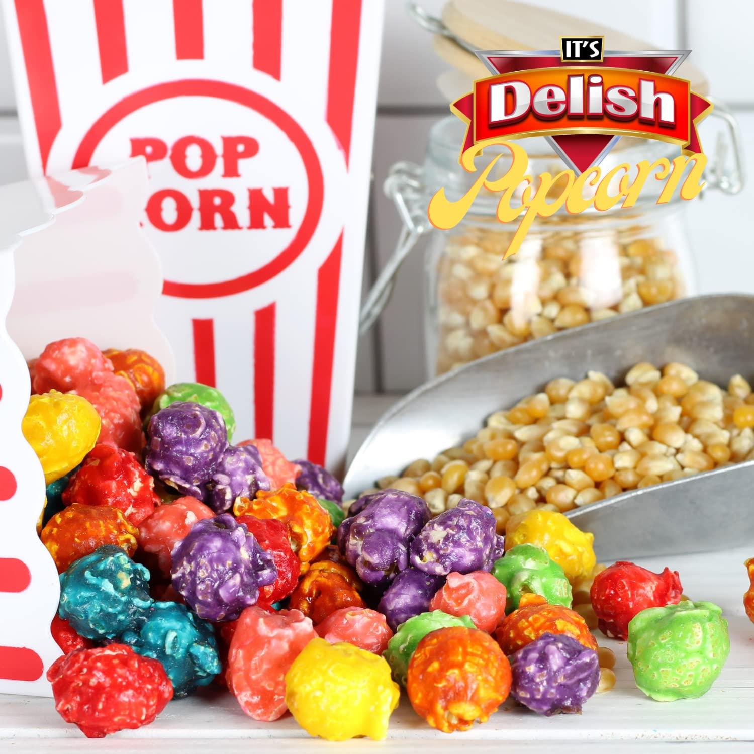 It's Delish Gourmet Rainbow Colored Popcorn by It's Delish – 1 lb Bulk Bag | Multi Color Popcorn Snack - Fruity Flavored Popcorn Fun Confetti | Birthday Party, Events – Gluten Free, Vegan, Kosher