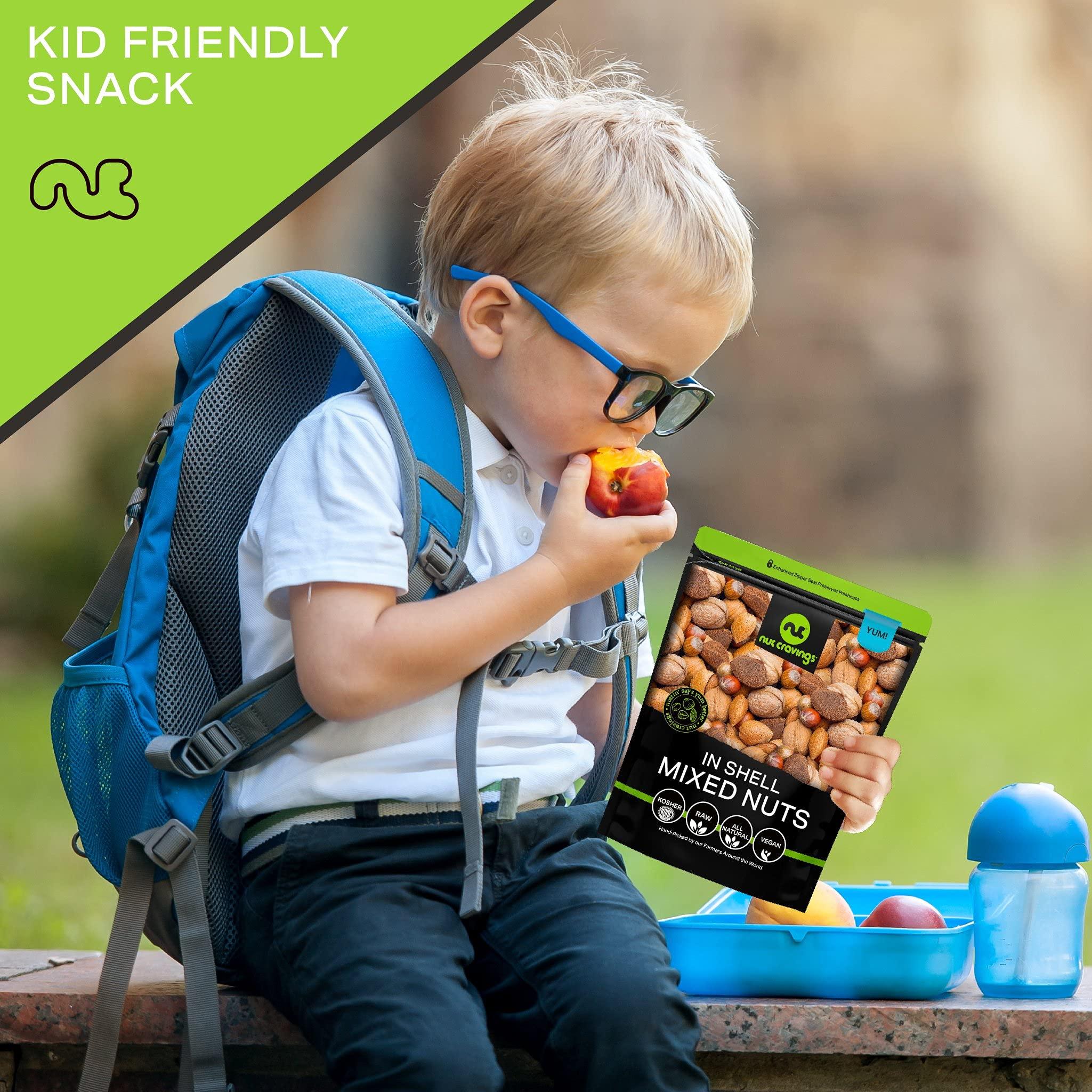 Nut Cravings NUT CRAVINGS - Mixed Nuts (In Shell) Brazil, Walnuts, Filberts, Almonds, Pecans (80oz - 5 LB) Packed Fresh in Resealable Bag - Healthy Snack, Protein Food, Natural, Keto, Vegan, Kosher