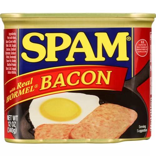SPAM Spam Luncheon Meat Can, with Real Hormel Bacon, 12 Ounce (2 Count)