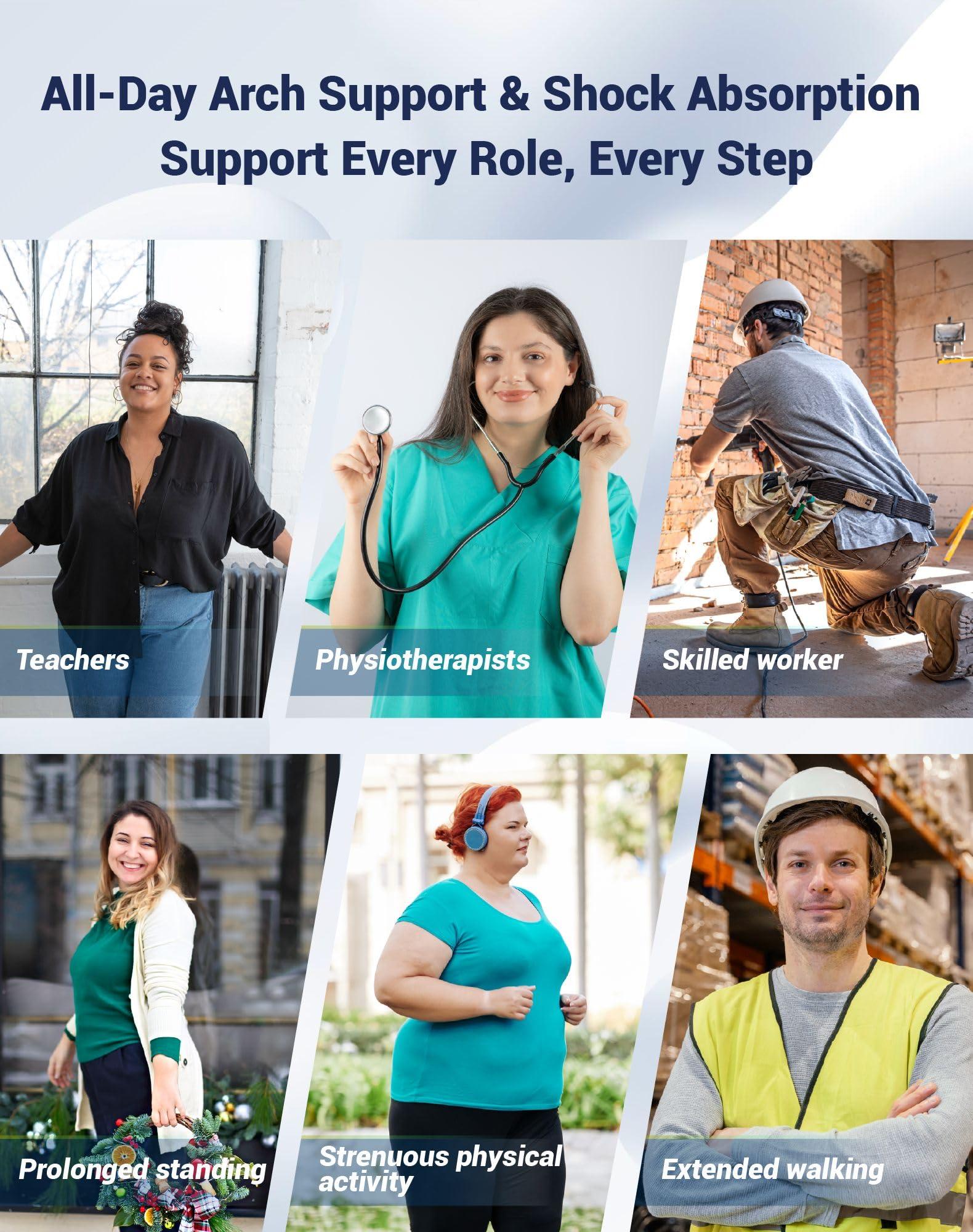 Shoeltecor Shoeltecor Insoles Relieve Plantar Fasciitis Overpronation Heel Pain,Correction of Flat feet and High Arch,Providing Excellent Shock Absorption and Cushioning,Bundle with Manual Foot Massagers