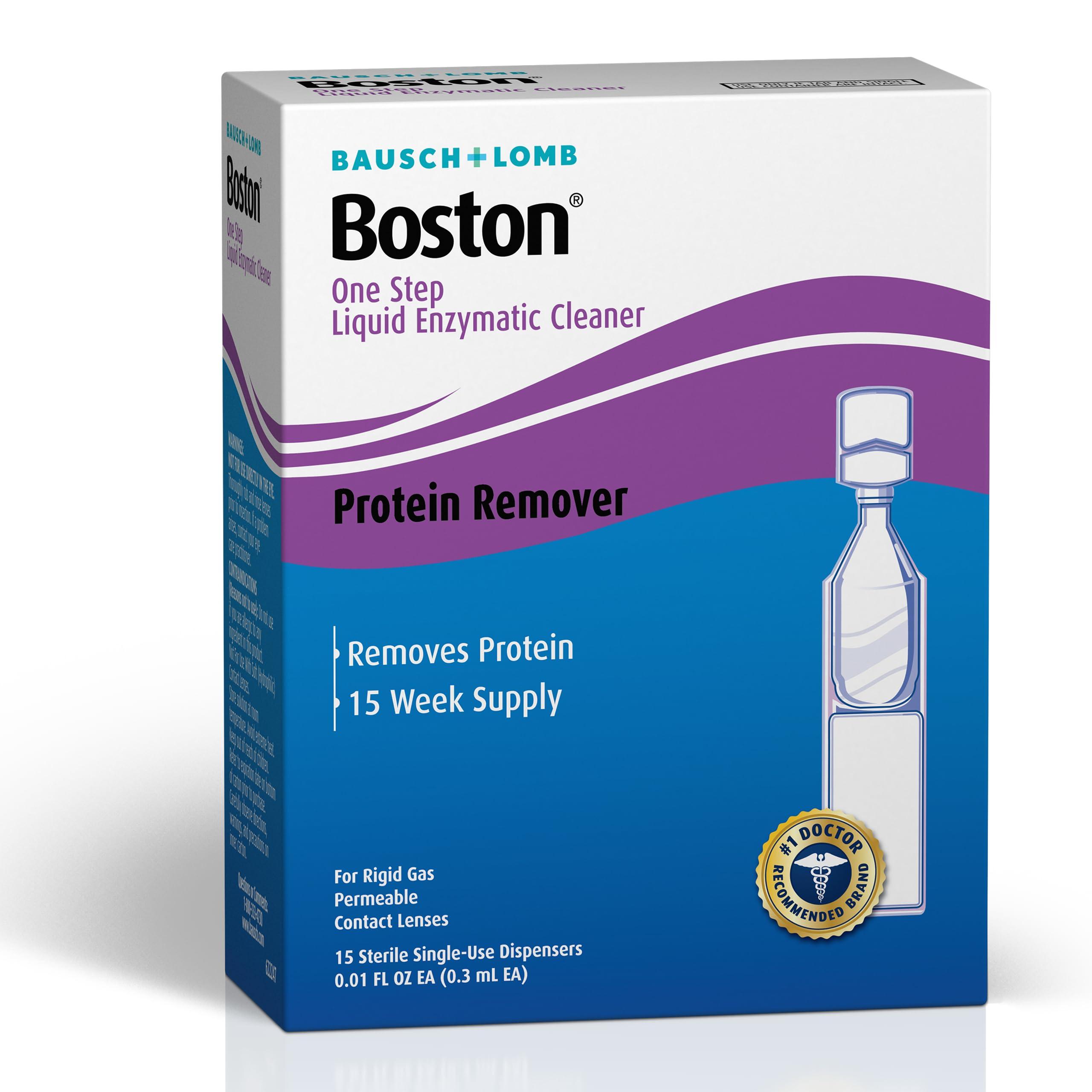 Boston Boston One Step Liquid Enzymatic Cleaner, Protein Remover, 0.01 Fl Oz (1 Box of 15 Dispensers)