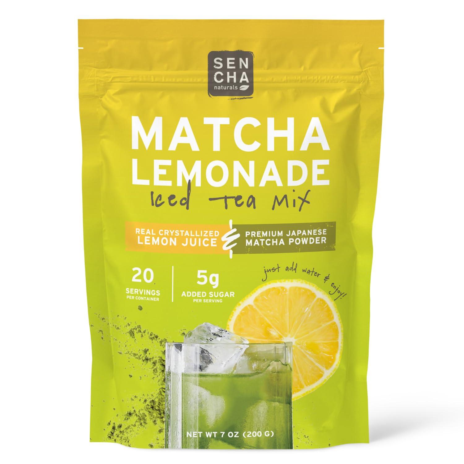 SENCHA NATURALS SEN CHA Naturals Instant Matcha Lemonade Tea Mix | Authentic Japanese Green Tea Powder & Real Crystallized Lemon Juice, 7 oz (Pack of 1)