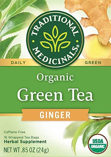 Traditional Medicinals Traditional Medicinals Organic Green Tea Ginger Herbal Tea, Promotes Healthy Digestion, (Pack of 1) - 16 Tea Bags
