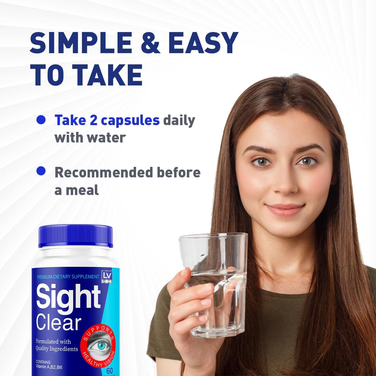 LIVORKA 5 Pack - Sight Clear, Sight Clear Pills For Eyes, Sight Clear 300 Capsules For 150 Days, Sight Clear Capsules - SightClear Capsules For Healthy Vision, Sight Clear 20/20 Vision Vitamins, Sight Clear