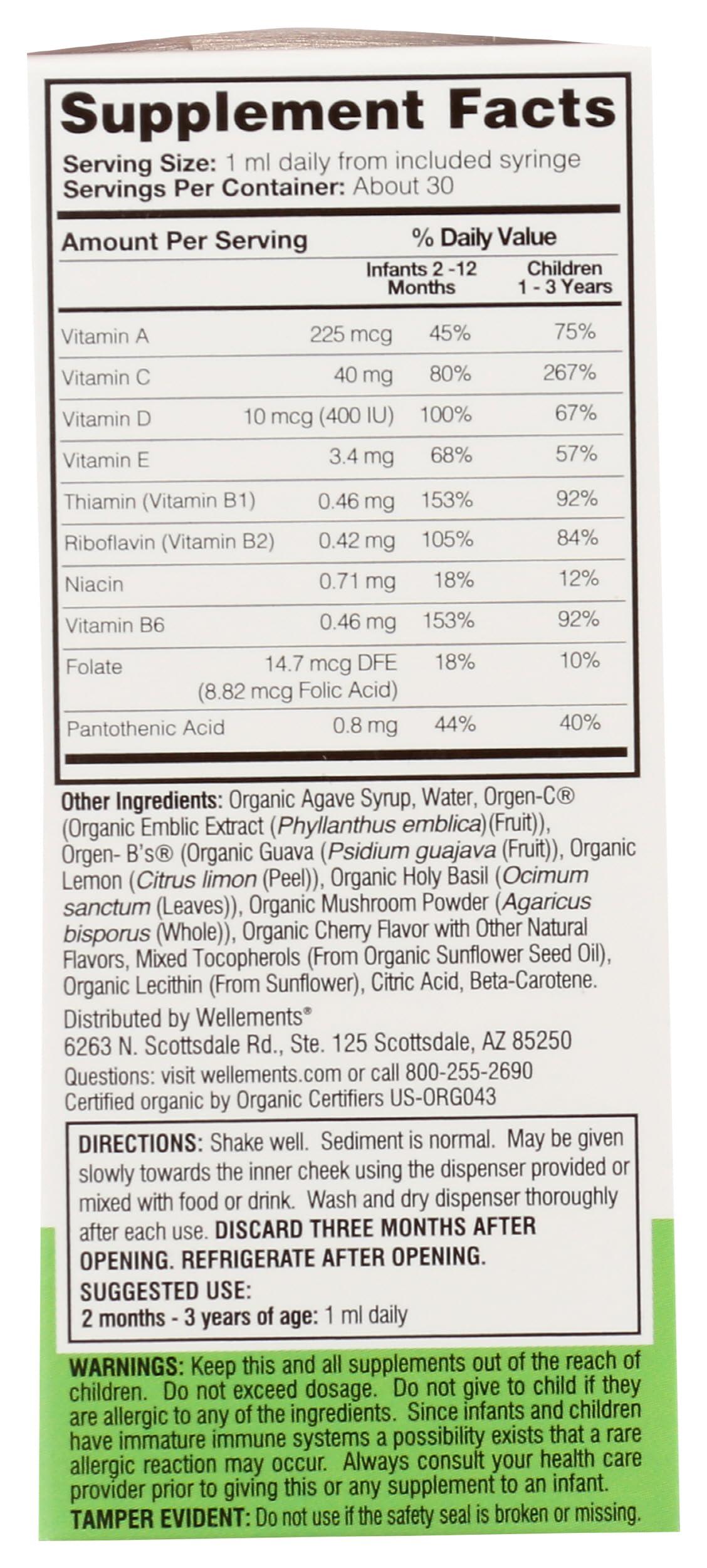 Wellements Wellements Organic Multivitamin Baby Drops, Gluten Free, 1 Fluid Ounces (Pack of 3)