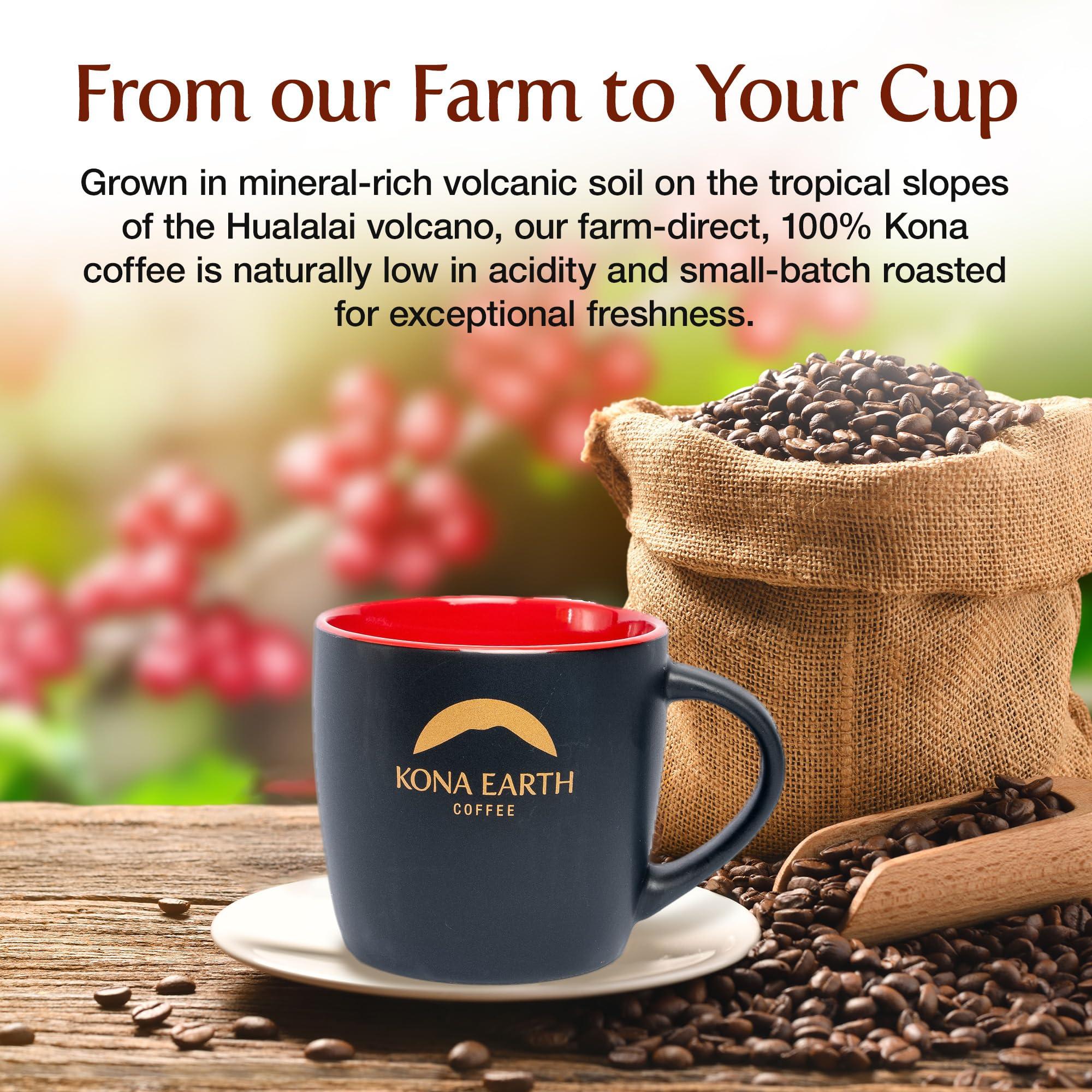 Kona Earth Kona Earth - Private Estate Farm Fresh, 100% Kona Coffee, Medium Dark Roast Coffee, Single-Estate Grown Micro-Batch-Roasted Whole Coffee Beans, 5 lbs. (Pack of 1)