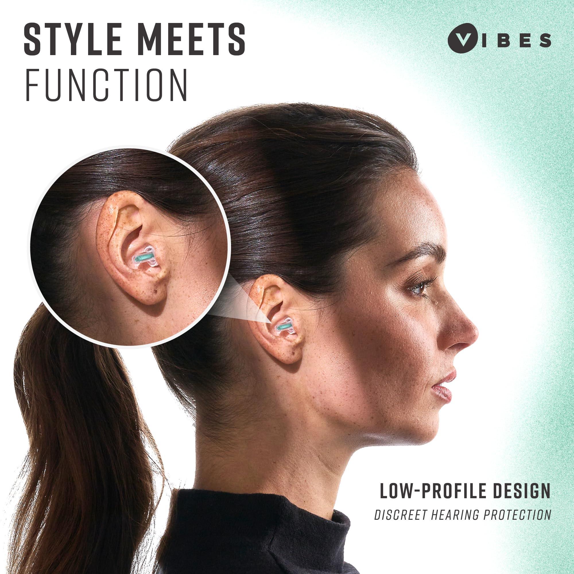 VIBES Vibes High Fidelity Ear Plugs - Invisible Earplugs for Music Concerts, Musicians, Motorcycles, Airplanes, Raves, and Work - Noise Reduction and Hearing Protection - Fits All Ears - Teal