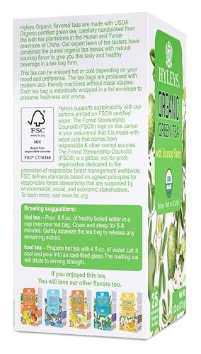 HYLEYS Hyleys Organic Green Tea Soursop Flavor - 25 Tea Bags - (6 Pack - 150 Tea Bags Total) - Graviola Guanabana Tea