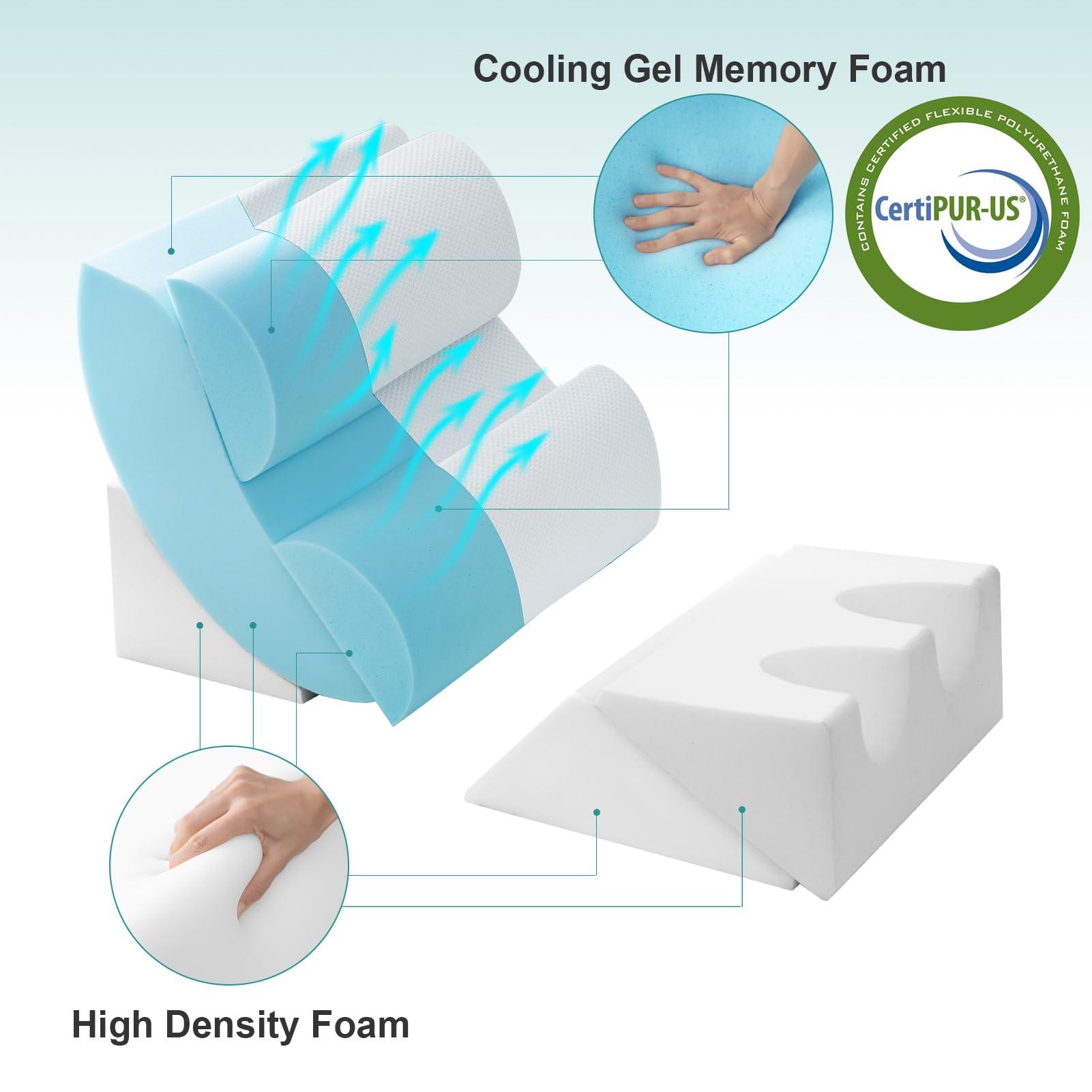 Hansleep Hansleep 6PCS Orthopedic Bed Wedge Pillow for Sleeping, Adjustable Post Surgery Pillow Set for Body, Back and Leg Pain Relief, Memory Foam Support Pillows for After Surgery