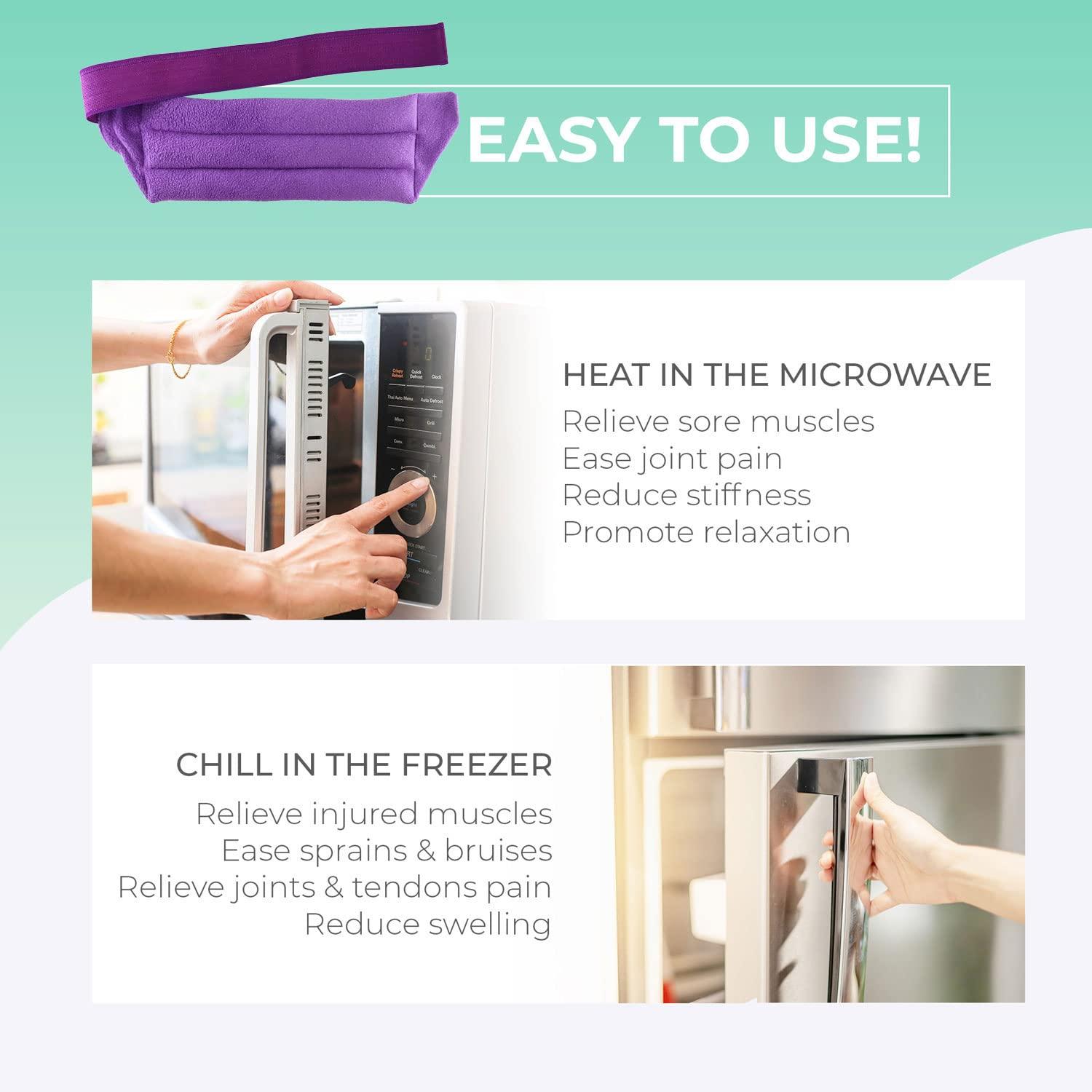 MY HEATING PAD Microwavable Heating Pads for Lower Back and Menstrual Cramps - Moist Microwave Heating Pads for Muscles and Joints - Natural Microwave Hot Packs Heat Pads for Lower Back Pain - 2 Packs Purple