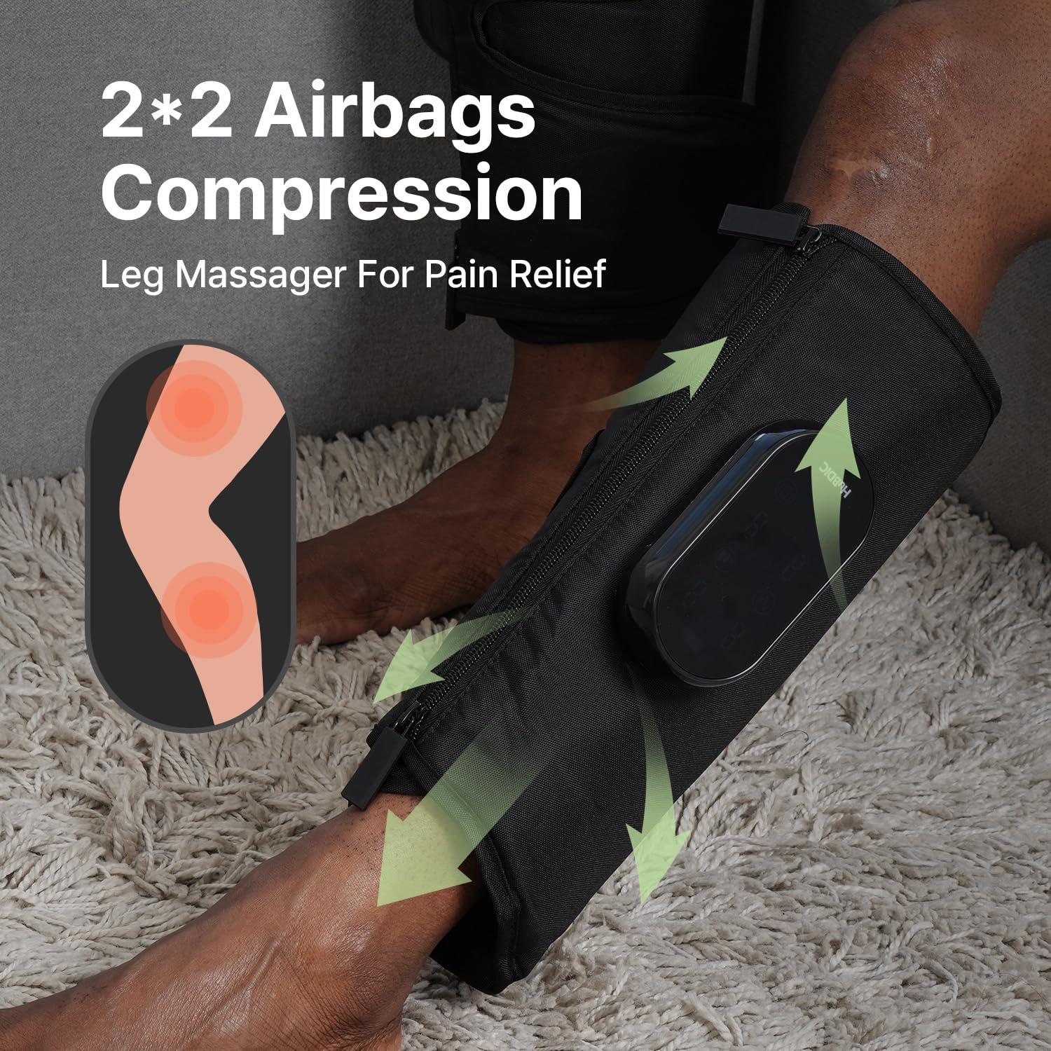 HuBDIC HubiCare Calf and Thigh Leg Massager, Leg Massager for Circulation and Pain Relief, Calf Air Compression Massager with Heat, Compression Massager with 4 Modes 3 Intensities (Single)