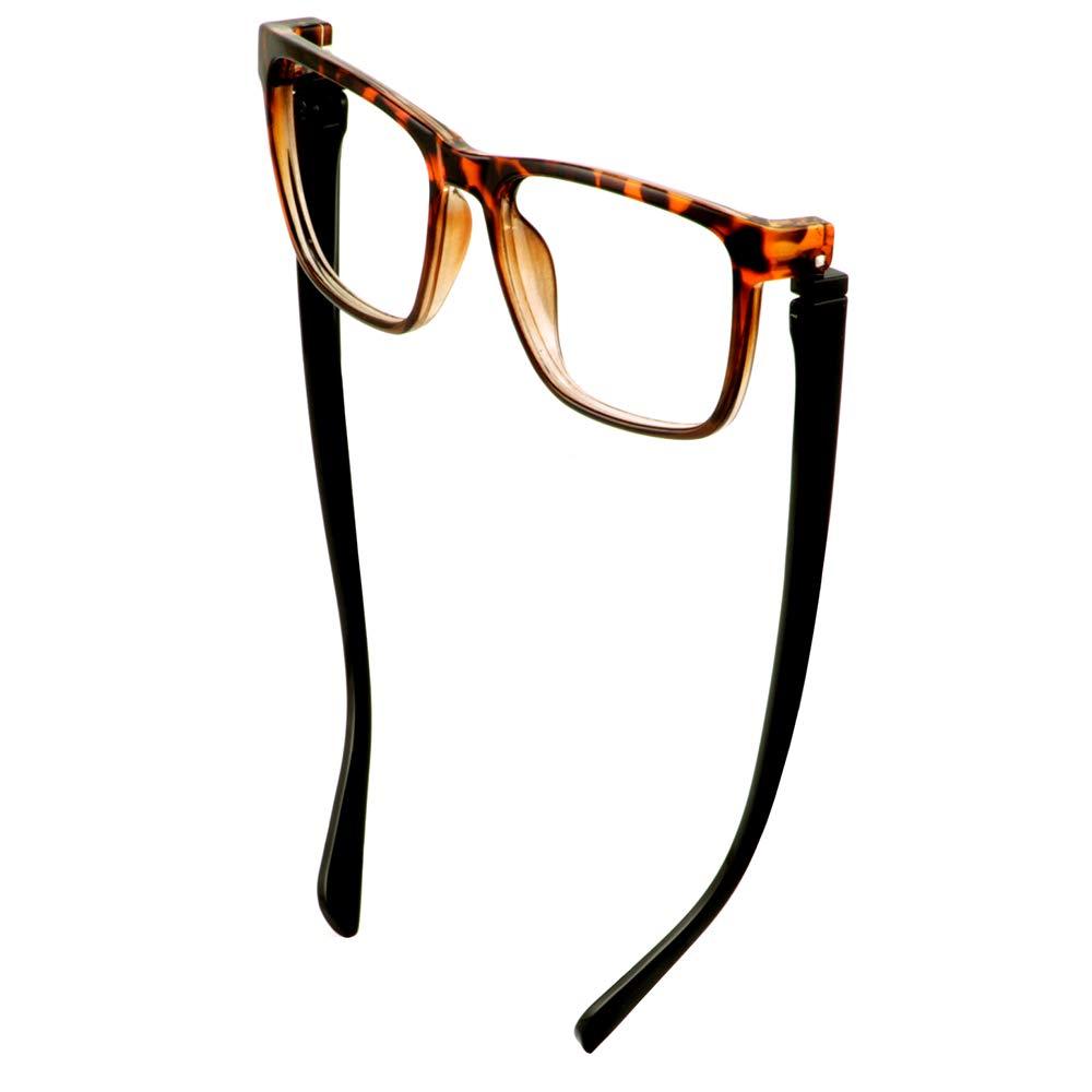 BUNNY EYEZ BUNNY EYEZ Guyz Readers - BENNY - Reading Glasses with a Tiltable & Flippable Frame - Chic & Modern Design - Diopter Strength of +1.50 to +3.00 - Brown Crystal/Black, 3.00
