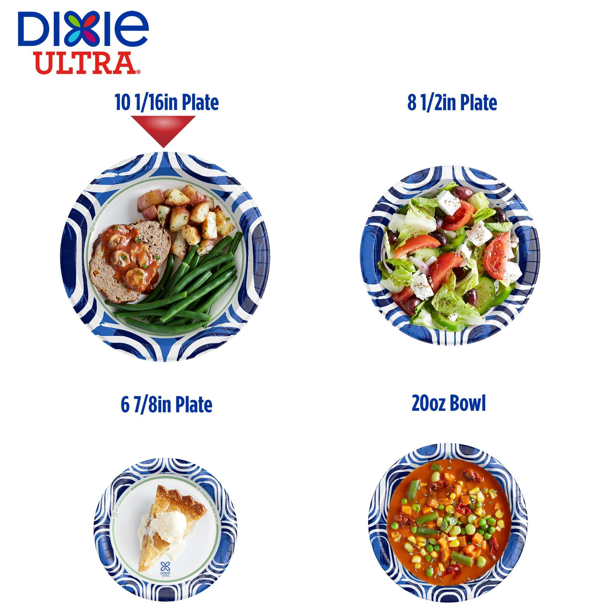 Dixie Dixie Ultra, Large Paper Plates, 10 Inch, 100 Count, 3X Stronger*, Heavy Duty, Microwave-Safe, Soak-Proof, Cut Resistant, Disposable Plates For Heavy, Messy Meals