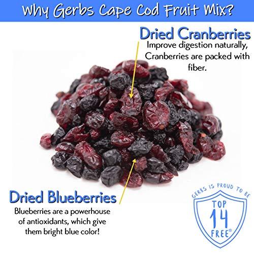 GERBS GERBS Blueberry & Cranberry Dried Fruit Snack Mix 2 LBS. Premium Grade | Top 14 Food Allergy Free | Resealable Bulk Bag | Made in USA | Packed with Antioxidants | Gluten Peanut Tree Nut Free