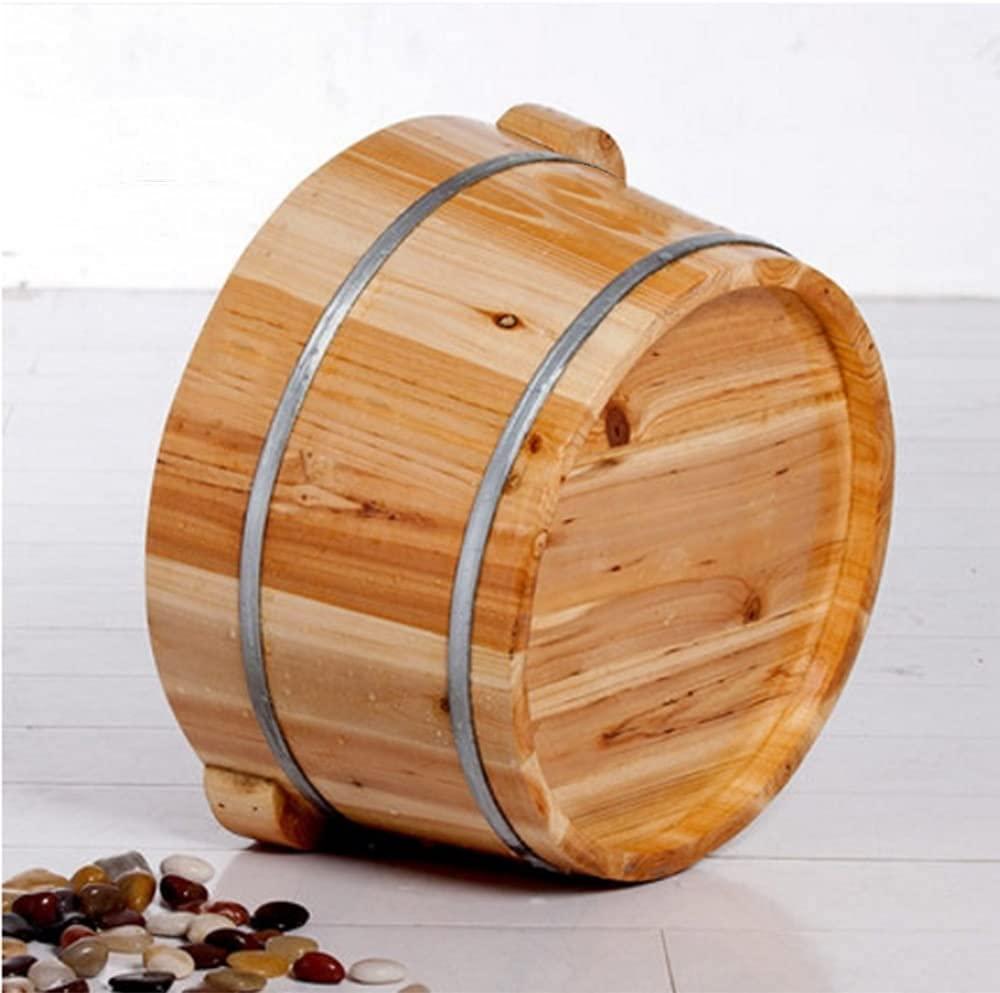 NUBAOzy Foot Tub Wooden Foot Basin Reducing stress Chinese Fir With Massage Foot Bath Barrel Wash The Wooden Barrel Foot Barrels Footbath Foot massage foot Bath Wooden Bucket Foot Spa Household Wash Ba