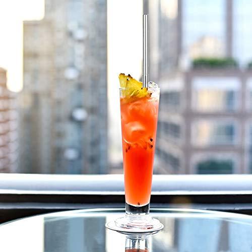 Yuecoom Collapsible Straw Travel Straw, Reusable Straws with Case Stainless Steel Straws Drinking Dishwasher Safe +Straw Cleaning Brush(Black)