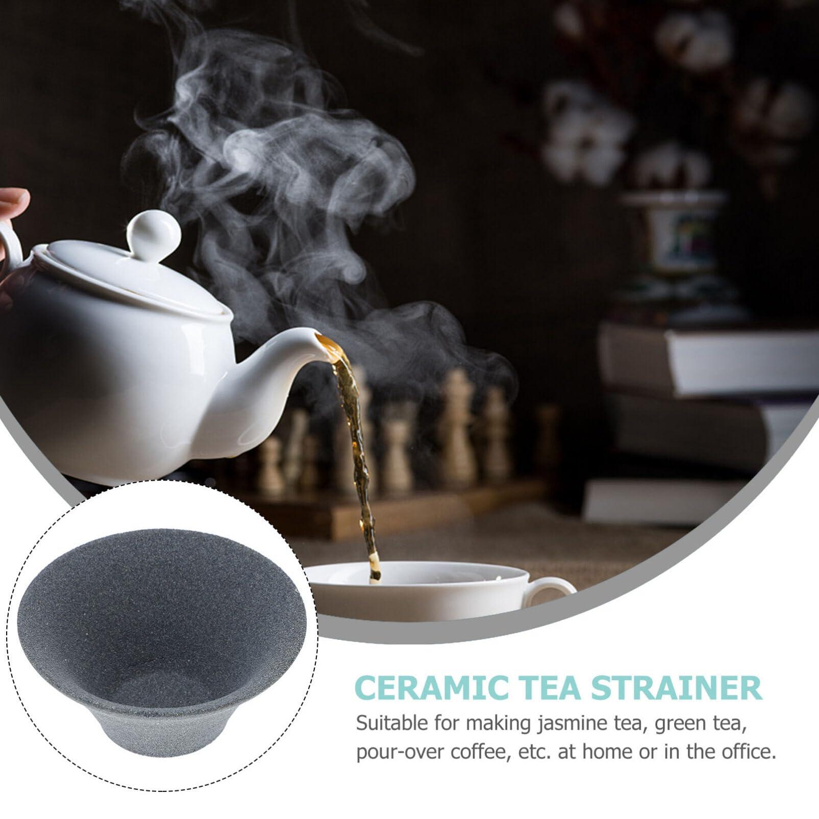 Healeved 2pcs Non-porous Tea Strainer Ceramic Tea Filter Reusable Coffee Dripper Paperless Reusable Infuser Paperless Coffee Infuser Tea Infuser Ceramic Tea Strainer Ceramic Coffee Filter