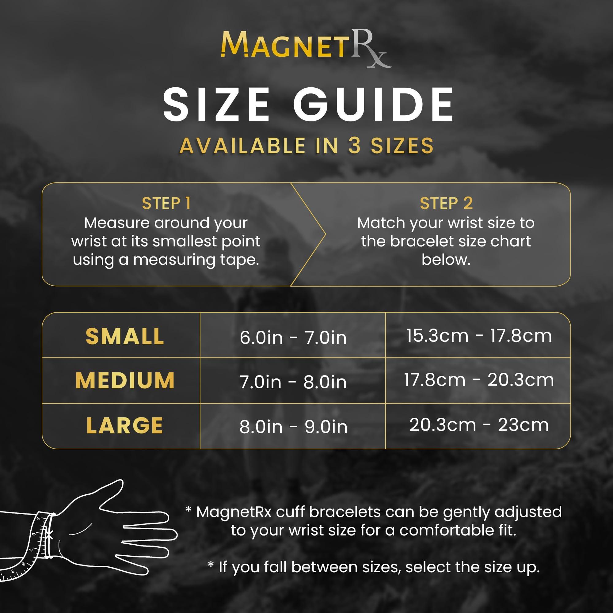 MagnetRX MagnetRX® Magnetic Bracelets for Men - Elegant Bangle, Golf/Tennis Elbow & Balance - Men’s Cuff Magnetic Bracelet (Polished Silver | Large)