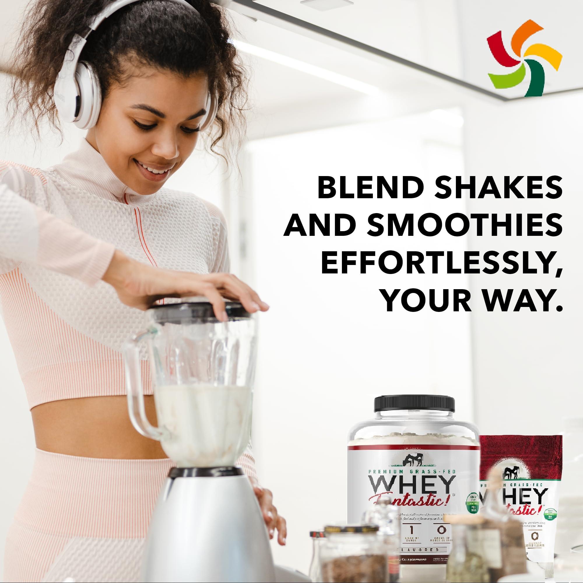 Fantastic Nutrition Whey Fantastic - Unflavored - 100% Natural Grass Fed Whey Protein Powder - Unique Blend of Isolate, Concentrate & Hydrolysate Provides 25g of Protein per Serving - 2.30lb-35 Servings