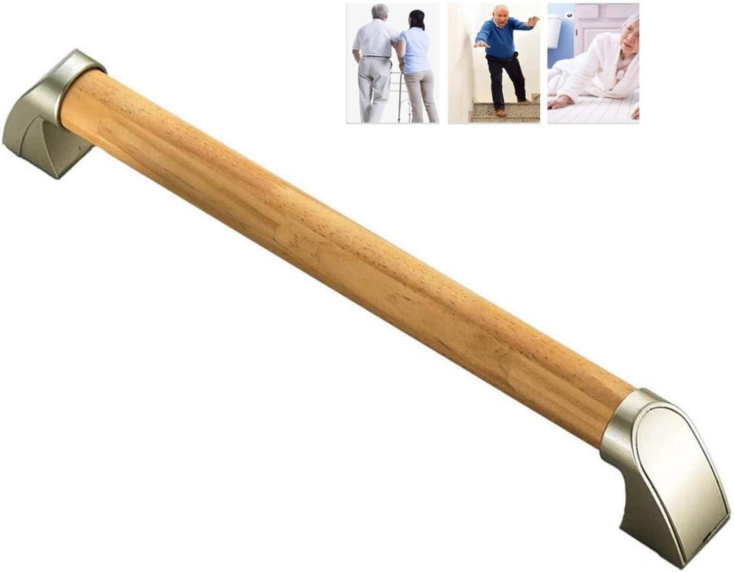 KarFri Safety Support Rails Wood Grab Rail for Shower for Elderly Wooden Grab Bars Handle Antislip Grab Rail Wall Mounting Towel Rail Bar (Color : Light Wood Color, Size : 40cm(15.7in))