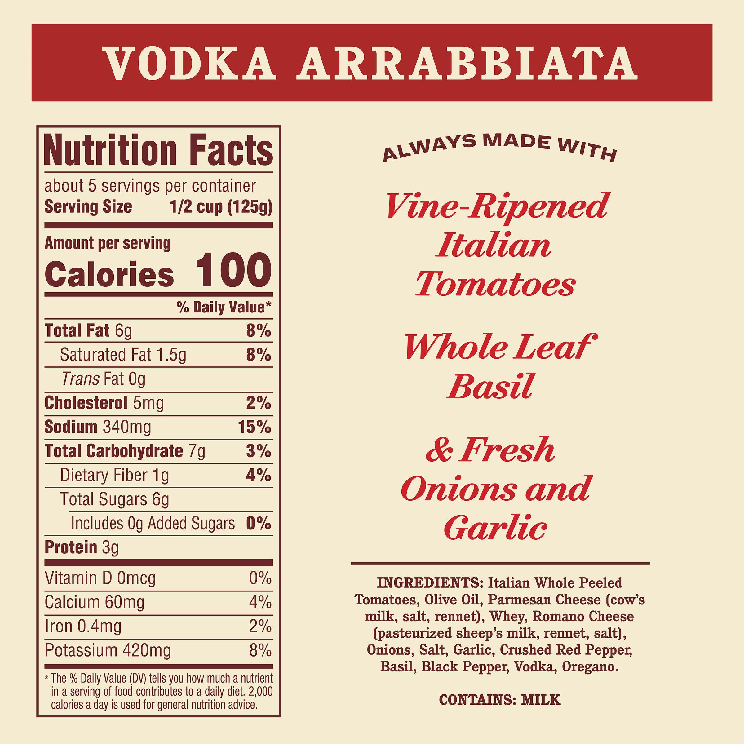 Rao\'s Rao\'s Homemade Vodka Arrabbiata Sauce, 24 oz, Tomato Sauce, Spicy, All Purpose, Keto Friendly Pasta Sauce, Premium Quality Tomatoes from Italy and Crushed Red Pepper