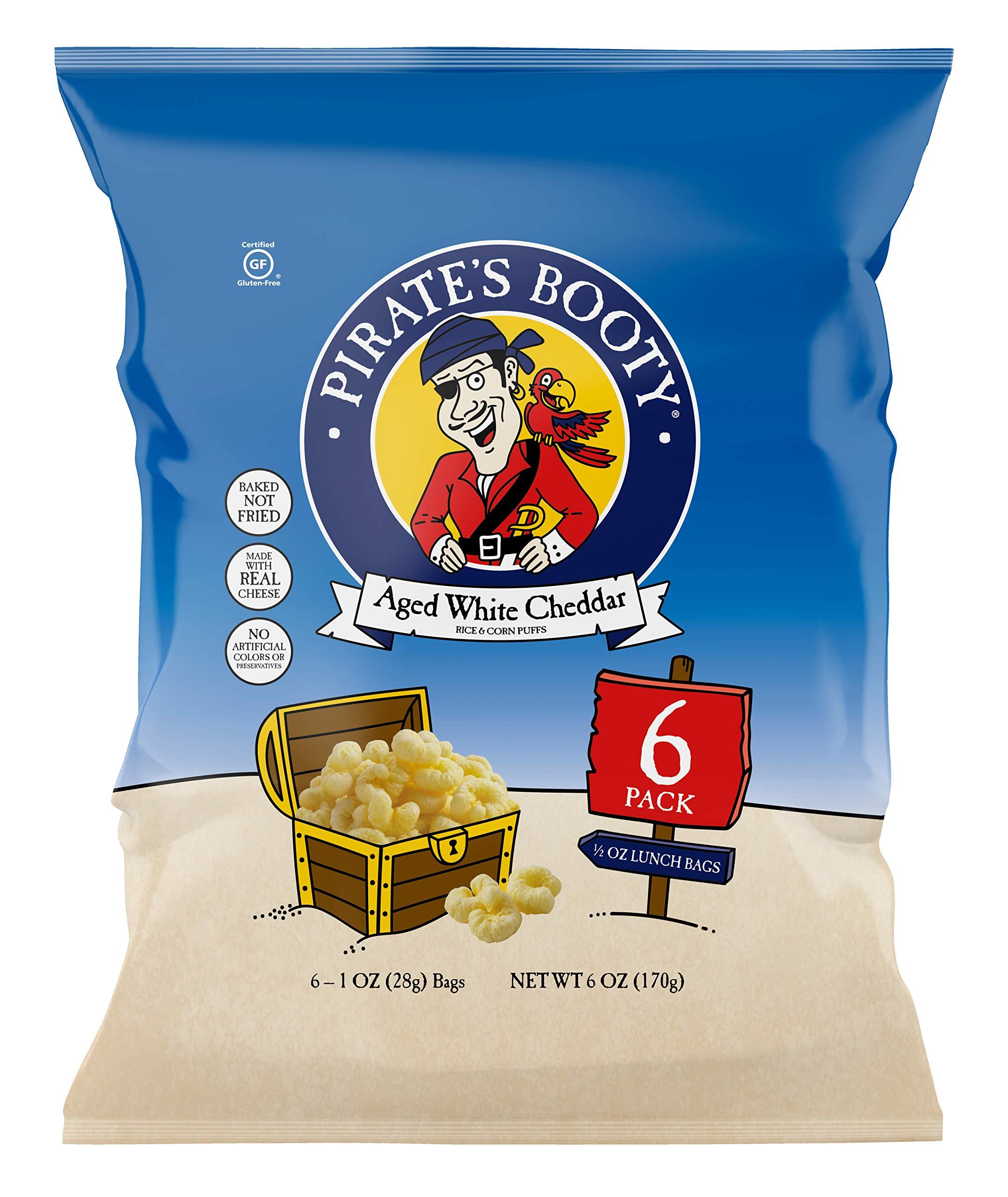 Pirate\'s Booty Pirate\'s Booty Snack Puffs, Aged White Cheddar 1oz (Pack of 6)