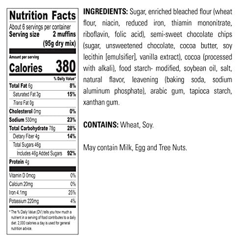 Krusteaz Krusteaz Muffin Mix, Double Chocolate Muffin Mix, Made with Real Chocolate Chips & No Artificial Flavors, Colors or Preservatives, 20 OZ Box (Pack of 6)