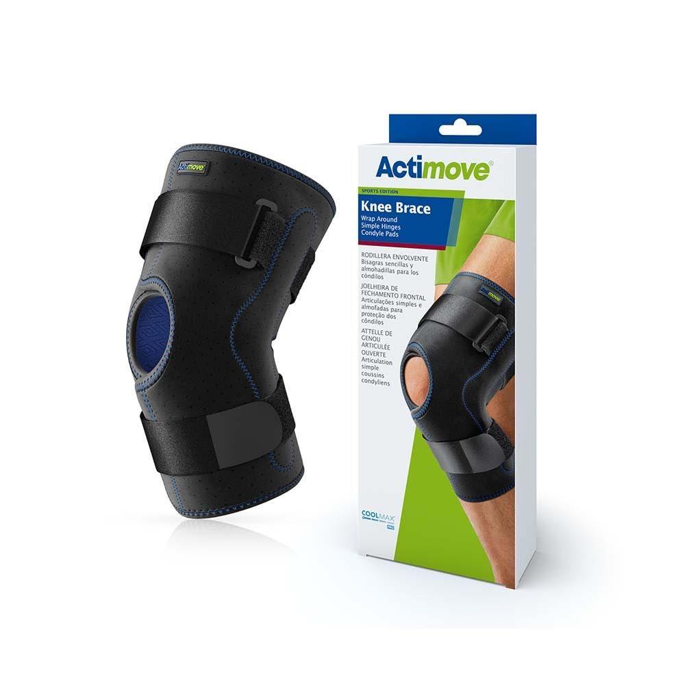Actimove Actimove Sports Edition Knee Brace Wrap Around, Simple Hinges, Condyle Pads | Left & Right Compatible Knee Support for Meniscus Tear, Pain, ACL, MCL, Injury Recovery | Men & Women, Black, Medium