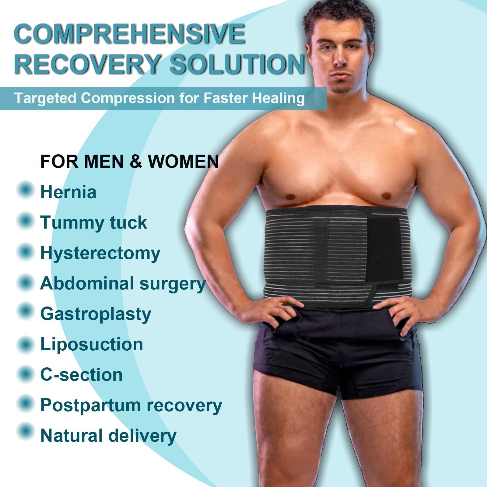 MAMODY Abdominal Binder Post Surgery Plus Size | Postpartum Belly Band Wrap | Post C Section Belly Binder | Stomach Compression Hernia Belt For Men or Women Hernia Surgery, Natural Birth, Abdominal Injuries,Hysterectomy (2XL/3XL)