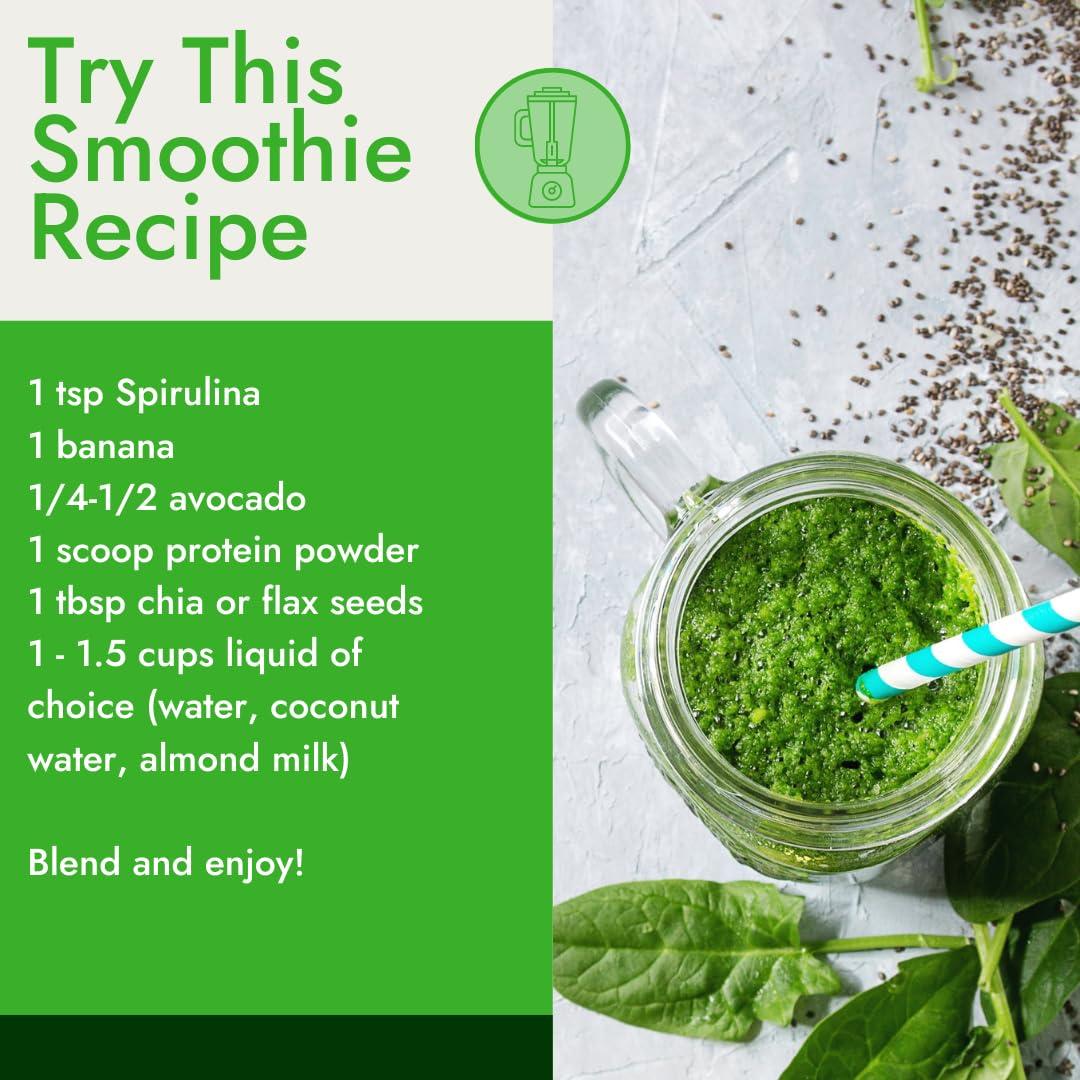 Organic Traditions Organic Traditions Organic Spirulina Powder Vegan Non-GMO Superfood, 5.3oz (150g) Bag, 50 Servings per Bag