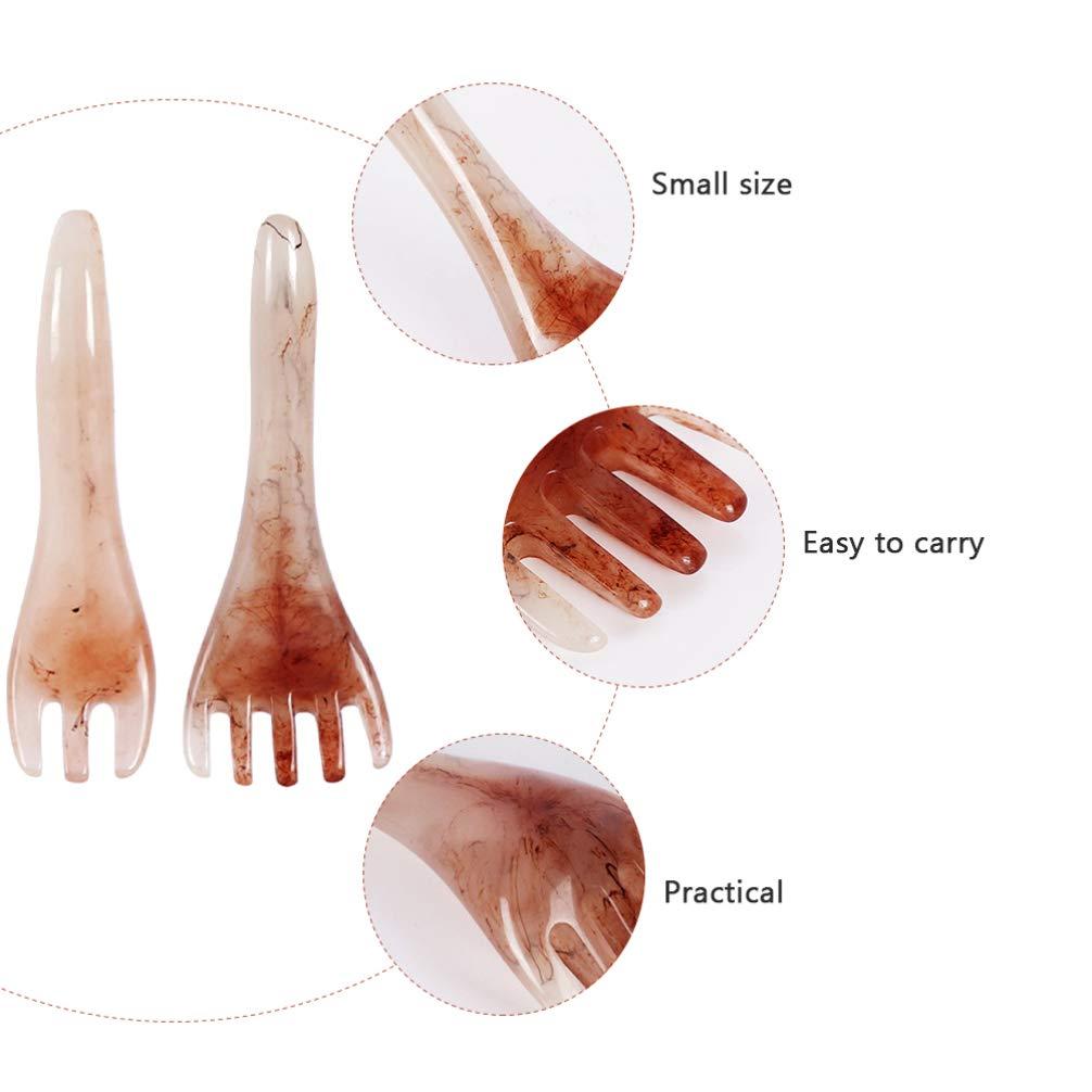 EXCEART EXCEART 2pcs Massage Rake Guasha Scraping Scalp Comb Multi- Functional Handheld Head Scratcher Massage Tool Massager for Head Caring, Relaxation, Physical Therapy, Acupoint Treatment