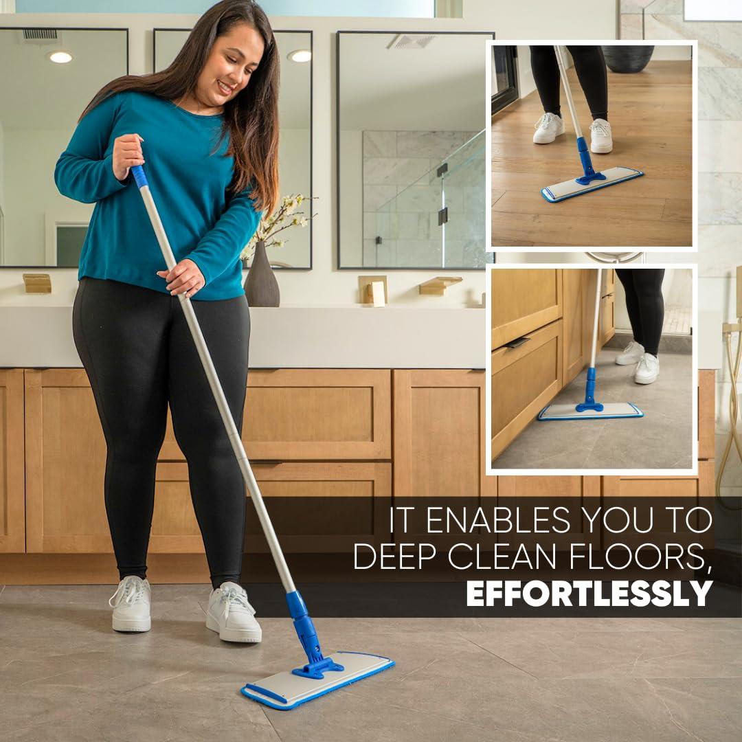 Microfiber Wholesale Cinch Mop - Microfiber Mop for Hardwood Floors - Flat Mops System for Wood, Tile, Laminate, Vinyl, 2 Wet Pads Refills, Reusable Micro Fiber Mopping Heads