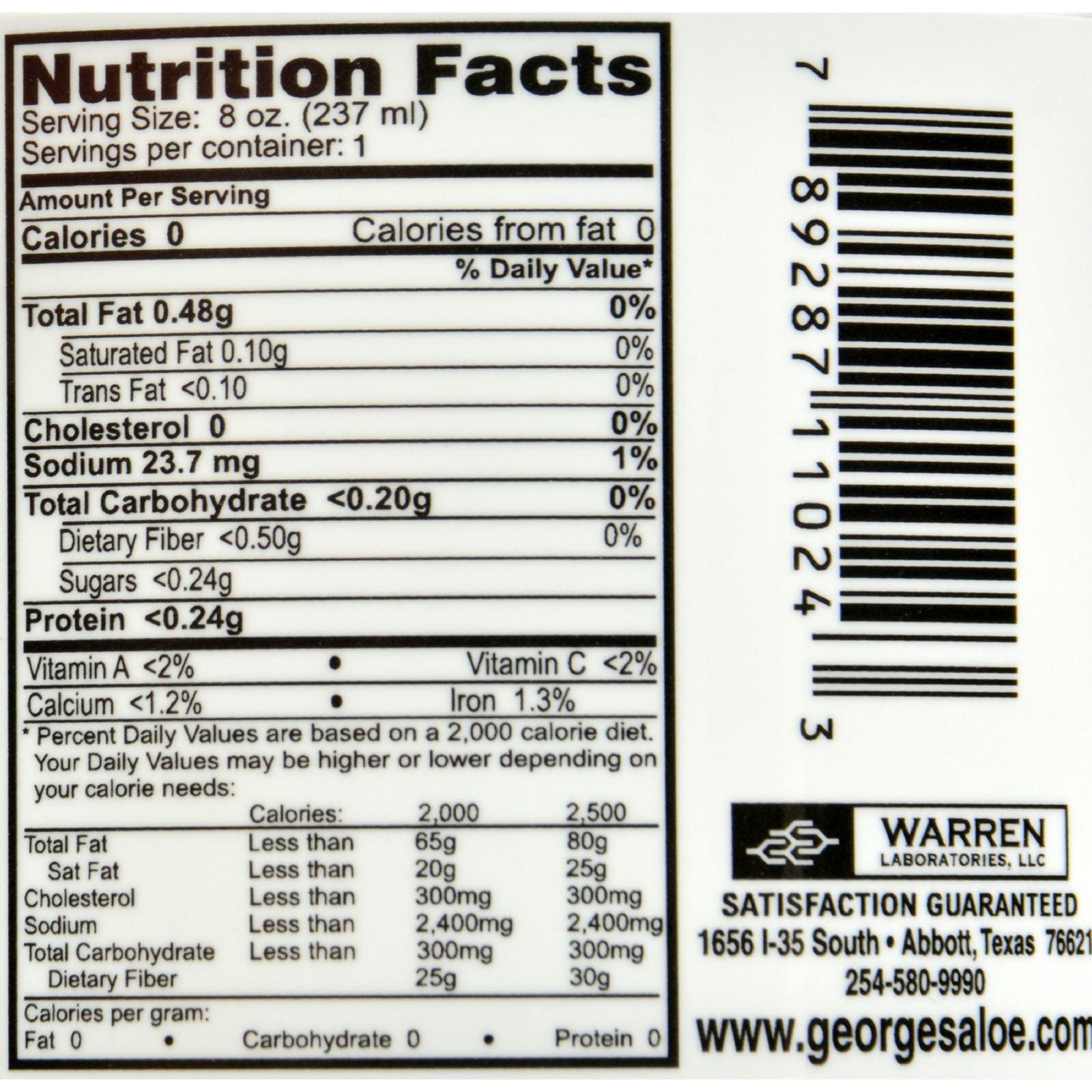 George s Aloe Vera Georges Aloe Vera - 8 fl oz - 100% Aloe Vera - Bitter Free - Free Of Preservatives